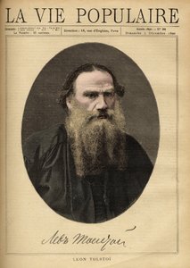 Portrait of Leon Tolstoi (1828-1910), Russian writer. Illustration by F. Meaulle. Engraving from 1890 in 