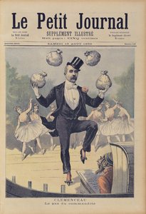 Georges Clemenceau juggling bags of English money, from 