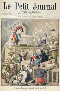 Title Page Depicting a Ruckus in the House of Deputies, illustration from the illustrated supplement of Le Petit Journal, 10th July, 1898