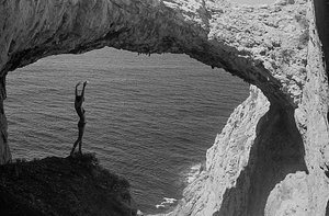 Bather in a Cave at Capo Zafferano