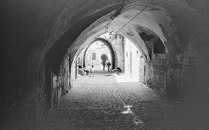 Road in the souks of the Old City of Jerusalem