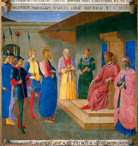 Christ before Caiphus (detail) by Fra  Angelico