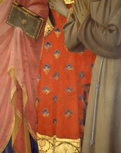Detail of the Altarpiece of Annalena: Tunic and Garment of Saint John the Evangelist, Saint Lawrence and Saint Francis by Fra  Angelico
