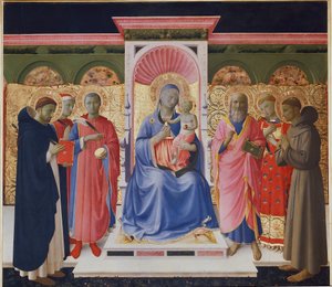 Virgin and Child with Six Saints (detail) by Fra  Angelico