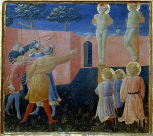 Crucifixion and Stoning of Saint Cosmas by Fra Angelico