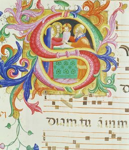 Missal 558 f.73v Historiated initial 