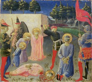 The Beheading of St. Cosmas and St. Damian (from the predella of the Annalena altarpiece, c.1434) by Fra Angelico