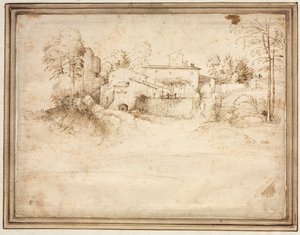 Farmhouse on the Slope of a Hill by Fra Bartolommeo