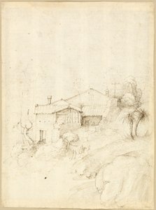 Monastery on the Slope of a Rocky Hill by Fra Bartolommeo