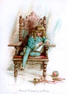 Edward VI, Keeping His Diary by Frances Brundage