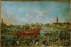 Departure of the Buccintoro towards the Lido