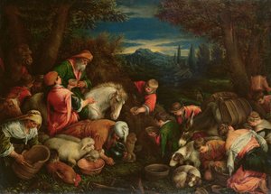 Jacob and Laban at the Well, 1590 by Francesco Bassano