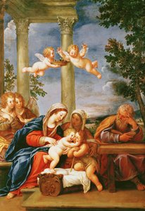 The Holy Family with St. Elizabeth and St. John the Baptist, c.1645-50 by Francesco Albani