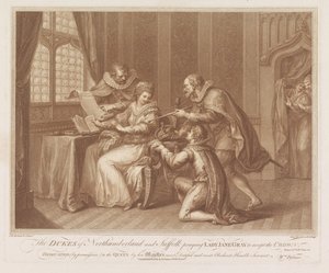 The Dukes of Northumberland and Suffolk Asking Lady Jane Grey to Accept the Crown by Francesco Bartolozzi