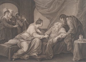King Lear and Cordelia, Shakespeare, King Lear, Act 4, Scene 7, ca. 1783 by Francesco Bartolozzi