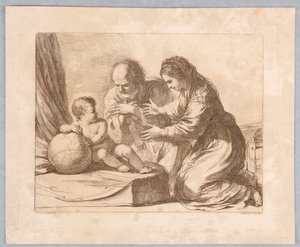 Virgin Mary, Joseph, and Child, with a Globe by Francesco Bartolozzi