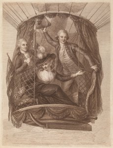 The Celebrated Vincent Lunardi Esq. Accompanied by Two Friends in His Third Aerial Excursion, Taken from St. George