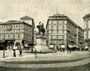 Monument to Victor Emmanuel II, by Francesco Barzaghi, Piazza Corvetto, Genoa, Liguria, Italy by Francesco Barzaghi
