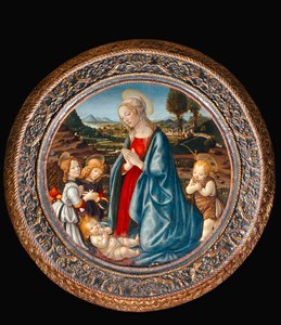 Madonna with Child, Surrounded by Saint John Baptist and Two Angels