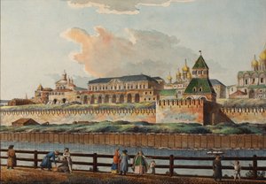 View of the Winter Kremlin Palace from Moskva River by Francesco Camporesi