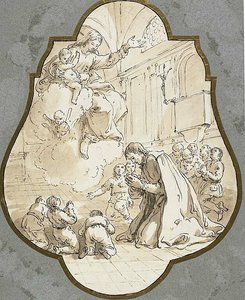 The Virgin Appearing to Saint Filippo Neri and His Pupils by Francesco Fontebasso