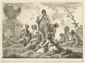 Venus and Vulcan with Three Nymphs and Three Cupids by Francesco Fontebasso