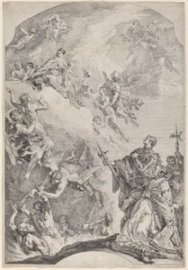 Saint Gregory I Delivering Souls from Purgatory by Francesco Fontebasso after Sebastiano Ricci