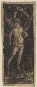Cherub on a Vase with Inscription: 