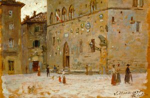 In Square in Volterra by Francesco Gioli