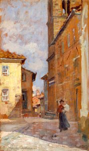 On street in Volterra by Francesco Gioli