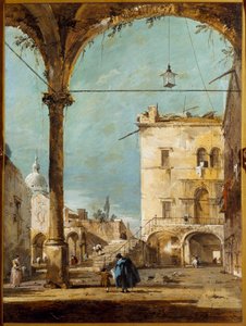 A Portico in Venice by Francesco Guardi