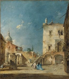 Imaginary View of a Venetian Square or Campo by Francesco Guardi