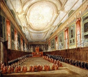 Pope Pius VI (1717-99) and Doge Paolo Renier in the Church of SS. Giovanni and Paolo