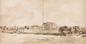 The Villa Loredan, near Treviso by Francesco Guardi