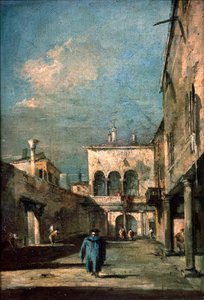 Venetian Courtyard by Francesco Guardi