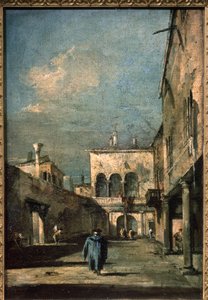 Venetian Courtyard by Francesco Guardi