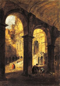 View of the courtyard of the Palazzo Ducale and the Giant