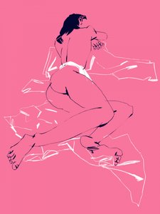 A Girl Sleeping Back View Pink by Francesco Gulina