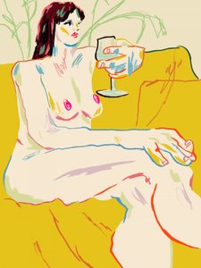 Girl With A Wineglass by Francesco Gulina