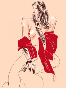 Girl With Gloves Beige by Francesco Gulina