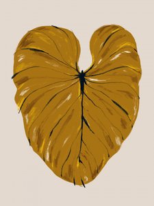 Golden Botanical Leaf by Francesco Gulina