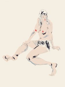 Red Lips Female Sketch by Francesco Gulina