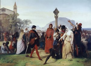 Sicilian Vespers: Easter Tuesday - The French Massacres by the Sicilians, March 31 by Francesco Hayez