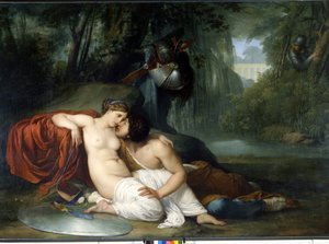 The love of Renaud and Armide Illustration of a scene of “La Jerusalem delivree” (La gerusalemme liberata) by Torquato Tasso by Francesco Hayez