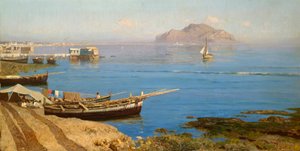 Marina with Boat and Fishermen