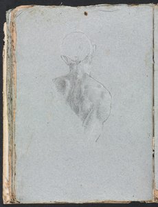 Verona Sketchbook: Male nude head and shoulders from behind (detail) by Francesco Lorenzi