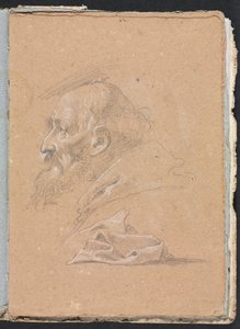 Verona Sketchbook: Monk in profile with drapery (page 87)