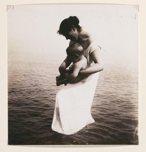 Montage of Woman with Baby and Sea in the Background by Francesco Michietti