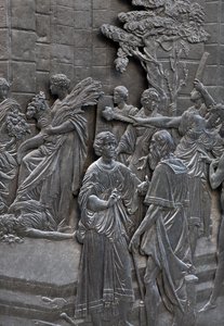 Base representing Alessandro Farnese receiving the ambassadors of Queen Elisabeth of England (detail)
