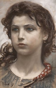 Portrait of Young Peasant by Francesco Paolo Michetti